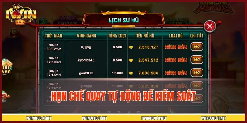 Hạn chế quay tự động để kiểm soát tốt nguồn vốn